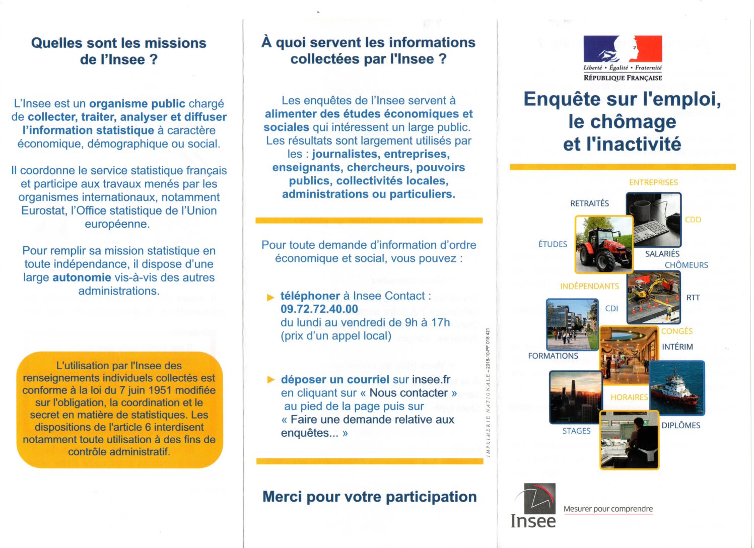 Une enquête Insee est en cours sur notre commune