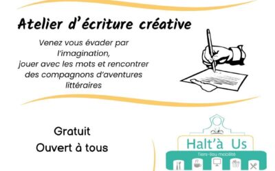 Atelier d&rsquo;écriture mardi 17 septembre 2024